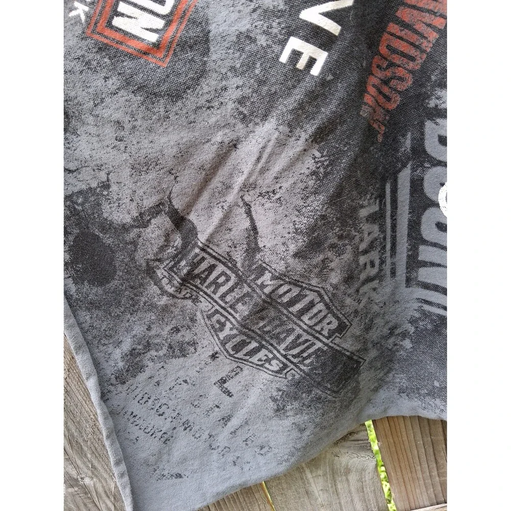 120 Harley Davidson T-Shirt Bandana Gray Milwaukee USA